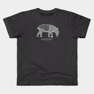 Malayan Tapir with Common and Latin Names - cool animal design Kids T-Shirt